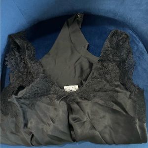 Cami NYC black lace and silk bodysuit